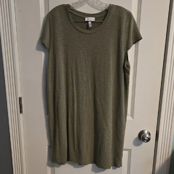 Jessica Simpson | Dresses | Jessica Simpson Green Mini Dress Short Sleeve  Crew Neck | Poshmark